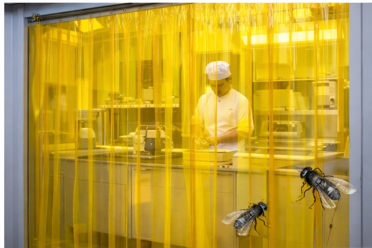 Yellow Anti-Insect PVC Strip Curtains Exporter in India